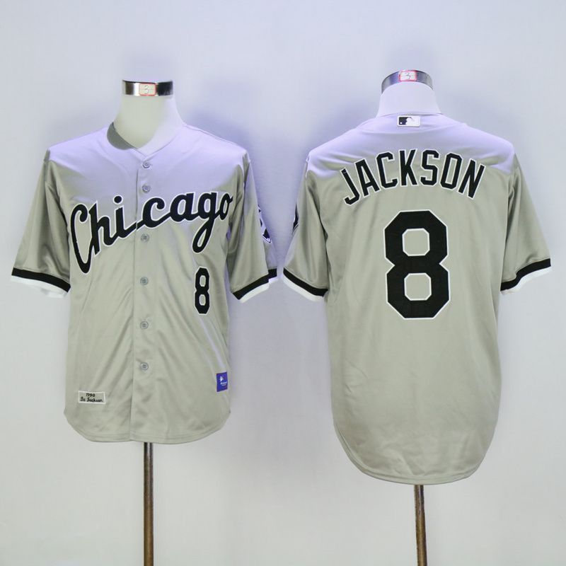 Men Chicago White Sox #8 Jackson Grey MLB Jerseys->chicago white sox->MLB Jersey